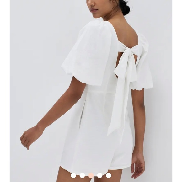 Taye Puff Sleeve Tie Back Romper - Picture 3 of 15